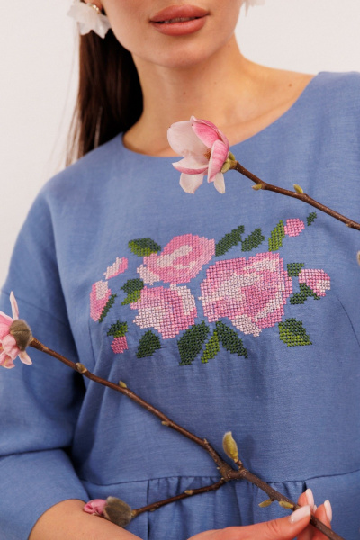 Платье Galean Style 1003 синий - фото 6