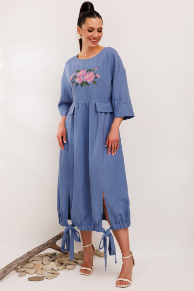 Платье Galean Style 1003 синий - фото 2