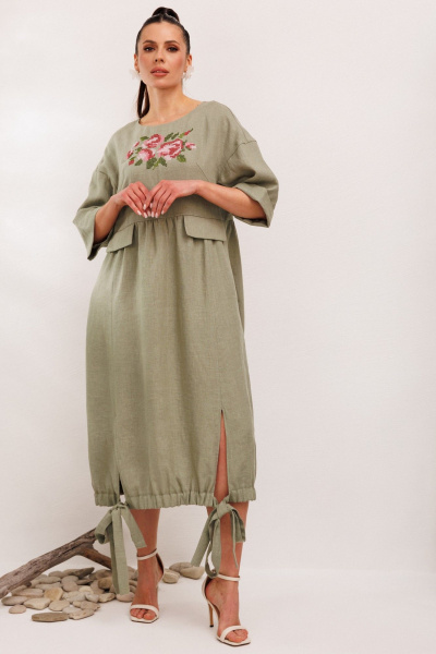 Платье Galean Style 1003 хаки - фото 17