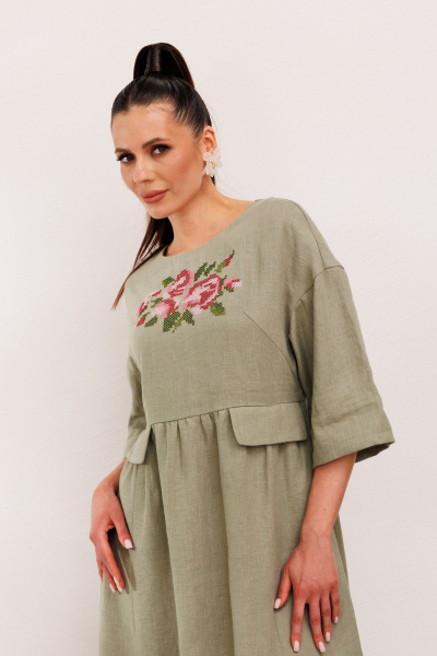 Платье Galean Style 1003 хаки - фото 12