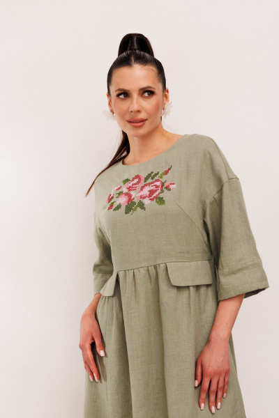 Платье Galean Style 1003 хаки - фото 11