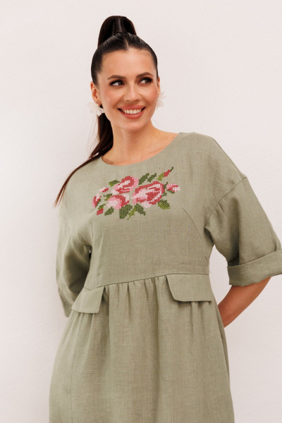 Платье Galean Style 1003 хаки - фото 7