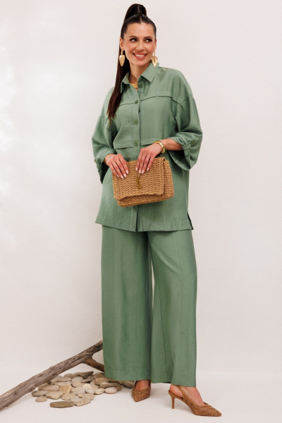 Брюки, рубашка Galean Style 1004 зеленый - фото 2