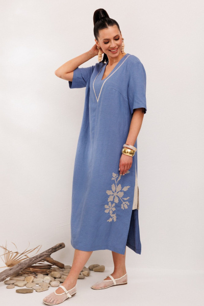 Платье Galean Style 1006 синий - фото 18