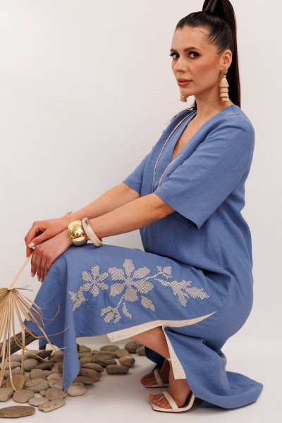 Платье Galean Style 1006 синий - фото 13