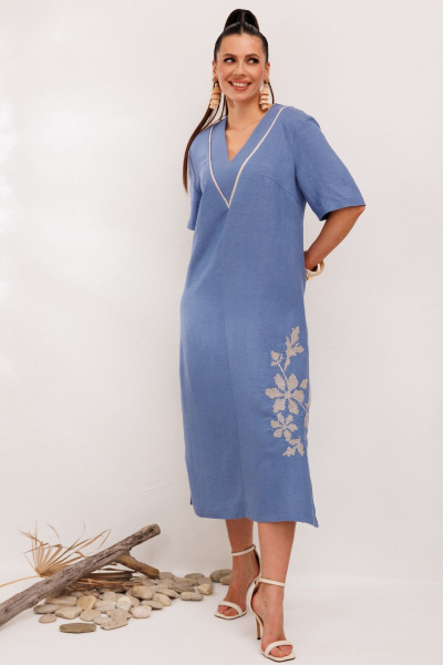 Платье Galean Style 1006 синий - фото 7