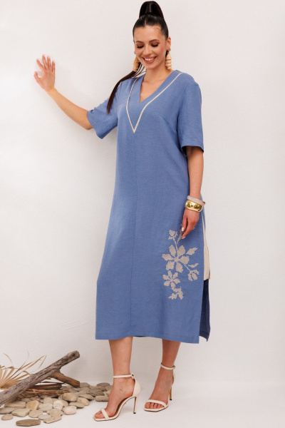 Платье Galean Style 1006 синий - фото 6