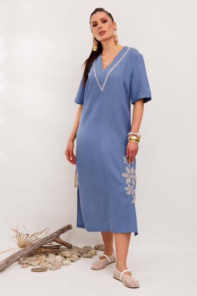 Платье Galean Style 1006 синий - фото 4