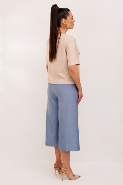 Блуза, брюки Galean Style 1007 голубой-бежевый - фото 19