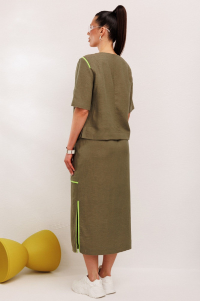 Блуза, юбка Galean Style 1008 хаки - фото 24