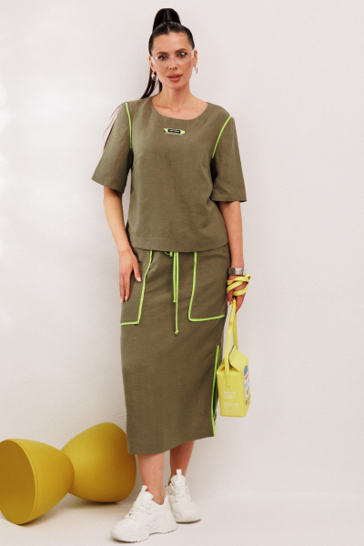 Блуза, юбка Galean Style 1008 хаки - фото 20