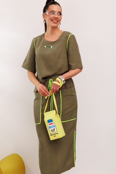 Блуза, юбка Galean Style 1008 хаки - фото 8