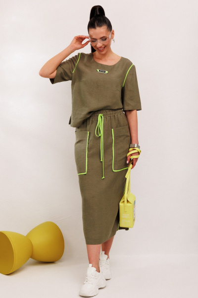 Блуза, юбка Galean Style 1008 хаки - фото 6