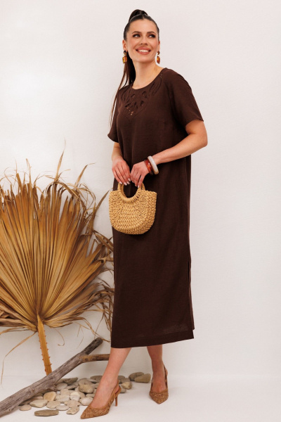 Платье Galean Style 1011 коричневый - фото 18