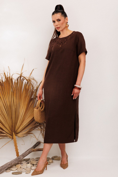 Платье Galean Style 1011 коричневый - фото 12