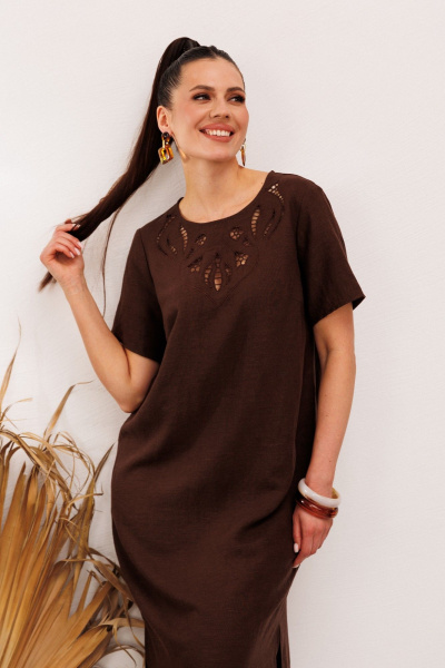 Платье Galean Style 1011 коричневый - фото 11