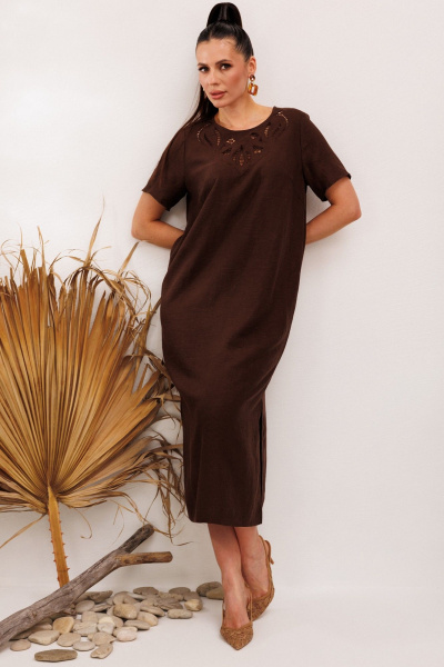 Платье Galean Style 1011 коричневый - фото 8