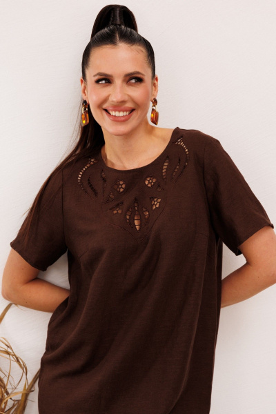 Платье Galean Style 1011 коричневый - фото 7