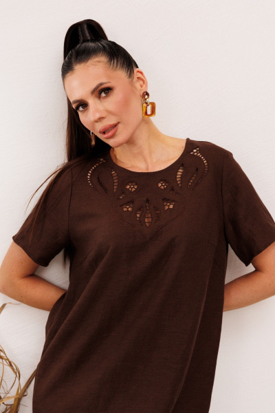 Платье Galean Style 1011 коричневый - фото 6