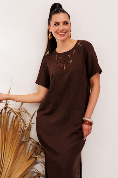 Платье Galean Style 1011 коричневый - фото 5