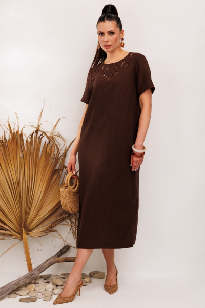 Платье Galean Style 1011 коричневый - фото 2