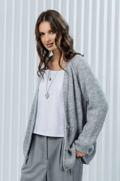 Джемпер, кардиган Romgil РВ0367-АК2 светло-серый - фото 6