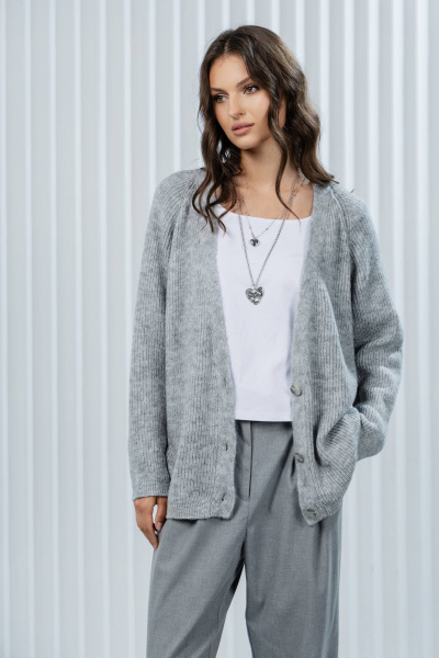 Джемпер, кардиган Romgil РВ0367-АК2 светло-серый - фото 4