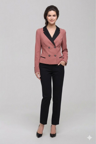 Брюки, жакет Nova Line 1441.4172 розовый/черный - фото 1