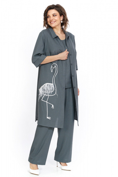 Блуза, брюки, топ Alani Collection 2521 серый - фото 2