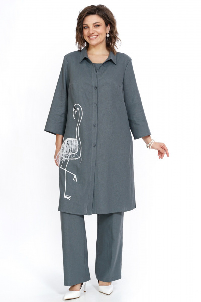 Блуза, брюки, топ Alani Collection 2521 серый - фото 3