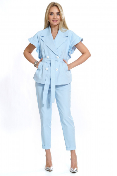 Брюки, жилет Alani Collection 2541 голубой - фото 7