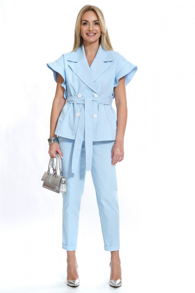 Брюки, жилет Alani Collection 2541 голубой - фото 4