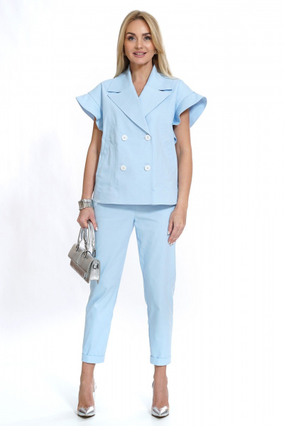 Брюки, жилет Alani Collection 2541 голубой - фото 1