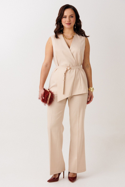 Брюки, жилет Mubliz 326 бежевый - фото 36