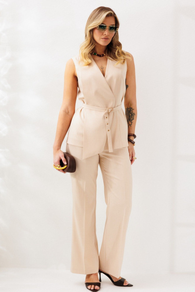 Брюки, жилет Mubliz 326 бежевый - фото 32