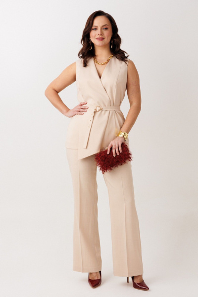 Брюки, жилет Mubliz 326 бежевый - фото 1
