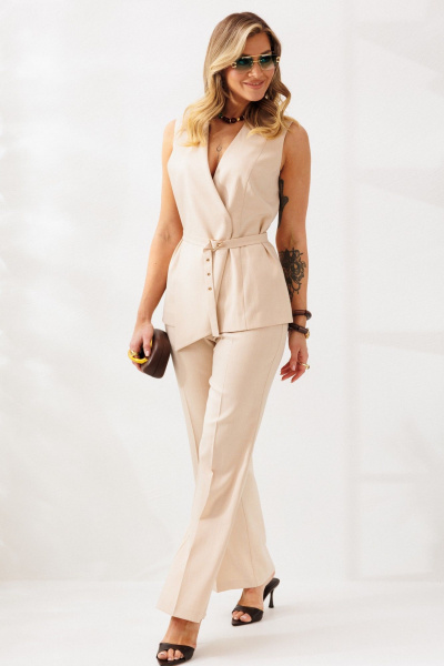 Брюки, жилет Mubliz 326 бежевый - фото 31