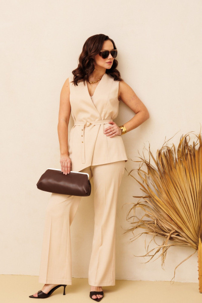 Брюки, жилет Mubliz 326 бежевый - фото 18