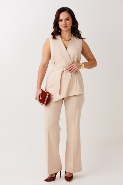Брюки, жилет Mubliz 326 бежевый - фото 11