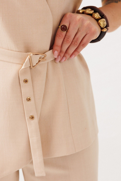 Брюки, жилет Mubliz 326 бежевый - фото 6