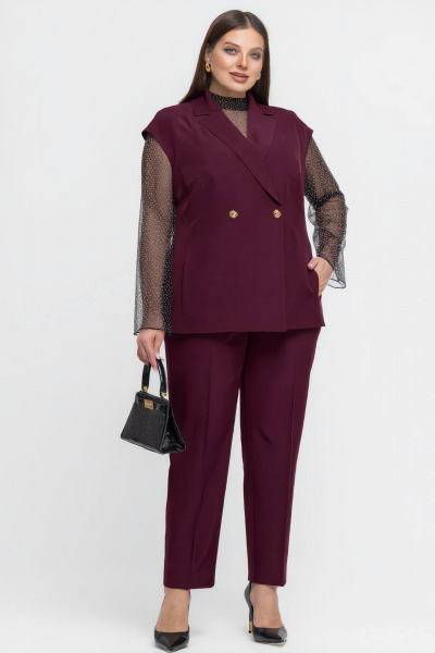 Брюки, жакет Gold Style 2754 темно-бордовый - фото 4