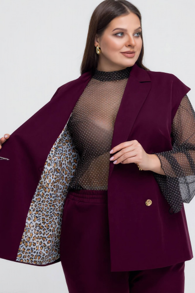 Брюки, жакет Gold Style 2754 темно-бордовый - фото 3