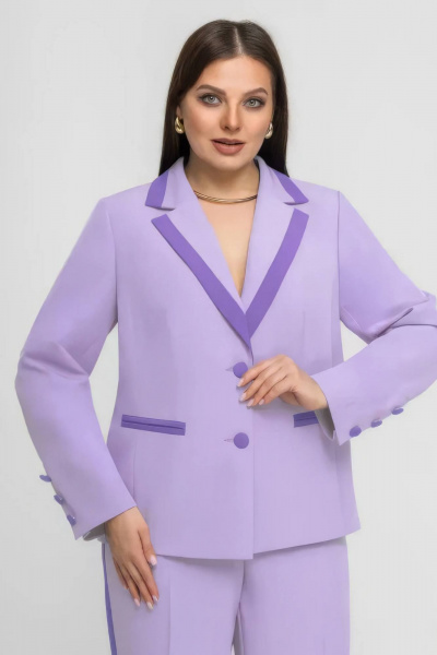 Брюки, жакет Gold Style 2760 сиреневый,светло-сиреневый - фото 2