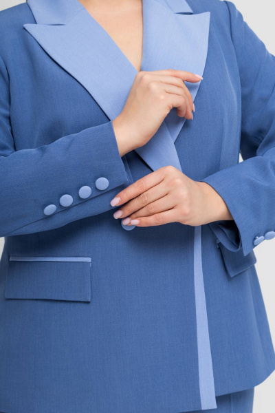 Брюки, жакет Gold Style 2761 джинс,небесно-голубой - фото 8