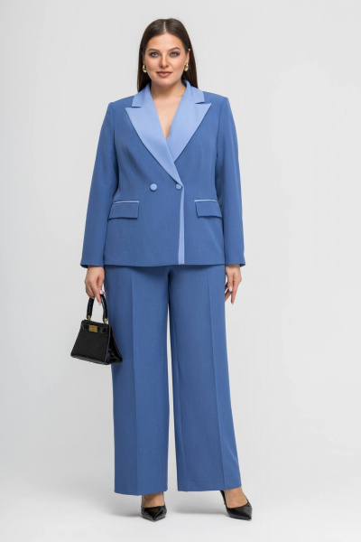 Брюки, жакет Gold Style 2761 джинс,небесно-голубой - фото 1