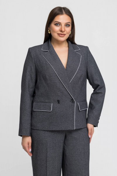 Брюки, жакет Gold Style 2759 черный,белый - фото 8