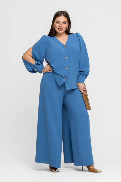 Брюки, жакет Gold Style 2762 темно-голубой - фото 1