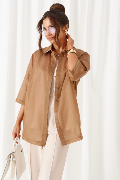 Блуза, брюки, топ Beautiful&Free 6447 бежевый - фото 4