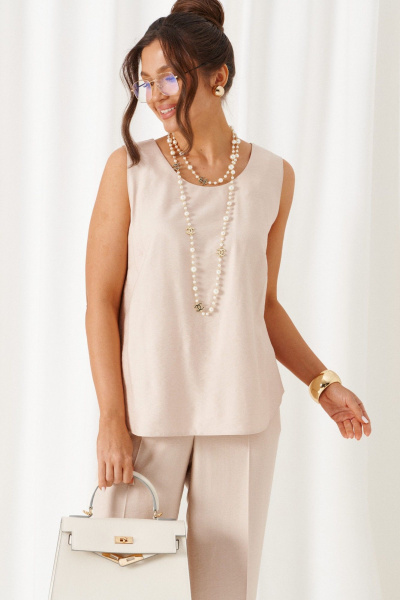 Блуза, брюки, топ Beautiful&Free 6447 бежевый - фото 9