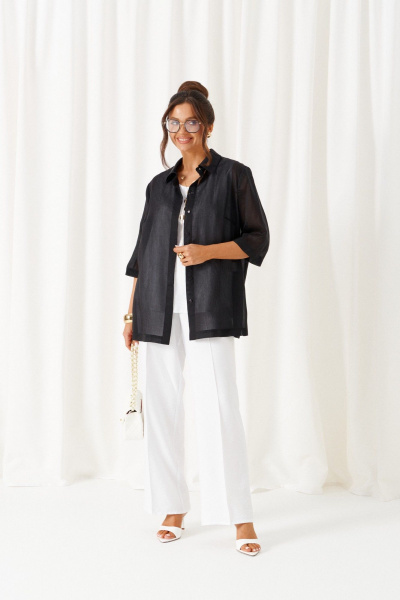 Блуза, брюки, топ Beautiful&Free 6447 бело-черный - фото 1